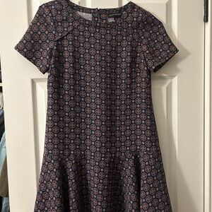 Banana Republic Navy and Orange Patterned Dress